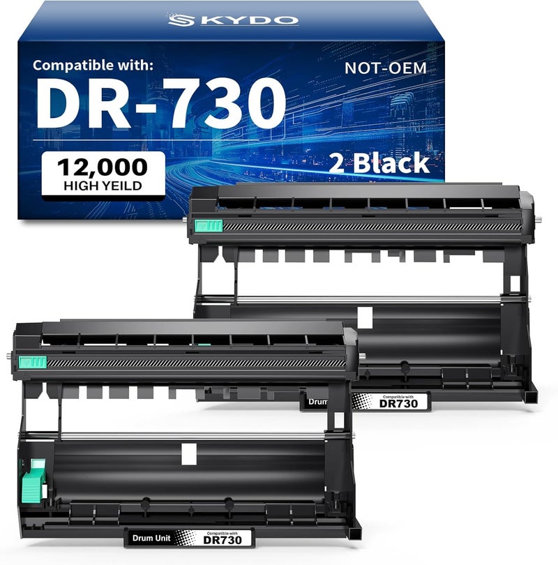 Compatible DR730 Drum Unit Replacement for Brother DR-730 DR 730 to Use with MFC-L2750DW HL-L2395DW HL-MFC-L2710DW L2370DW HL-L2350DW HL-L2390DW DCP-L2550DW Printer (2 Pack, NOT Toner)